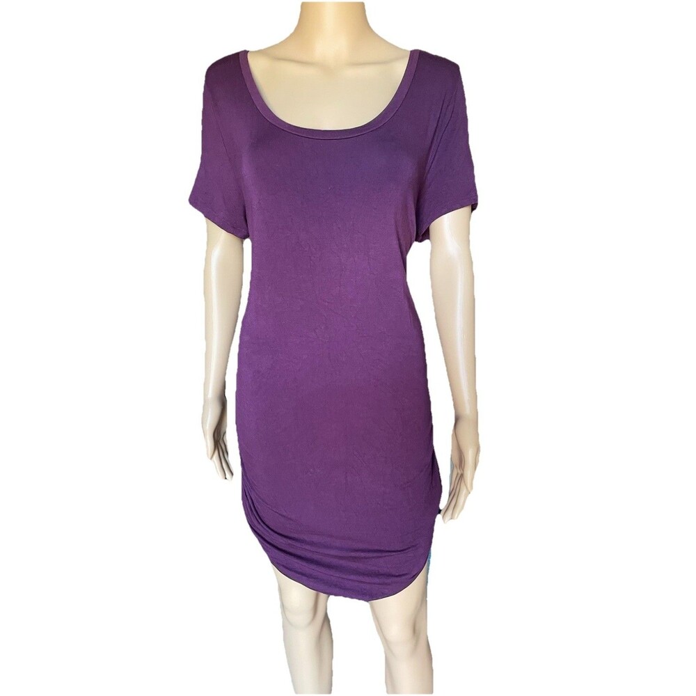 Size 0 Torrid Maternity Dress Super Soft Burgundy Wine Scoop Neck Shirred Tee